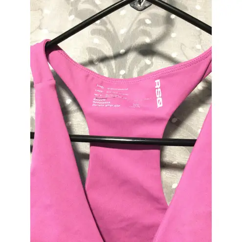 RSQ Pink Twist Front Sports Bra Workout Gym Activewear Womens Size XL