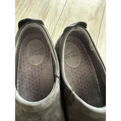 Dansko Shoes Womens 37 Patti Suede Gray Slip On Sneaker Vibram Clog Mule