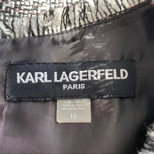 Karl Lagerfeld sleeveless tweed A line dress