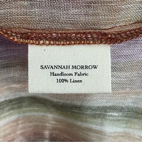 NEW Savannah Morrow Alessandra Robe in Linen Multi Color Stripe Size XS / S Purple
