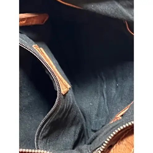 Harbour 2nd Tuula Brown Leather Woven Messenger Crossbody Bag Anchor Love Cognac