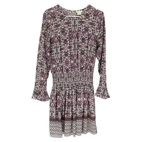 Shoshanna "Alina" Women’s 100% Silk White/Multi Paisley Blouson Dress Sz 8