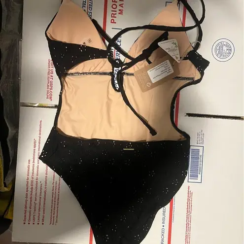 Berlook Black Floral Cutout One Piece Swimwear 48 Size XS