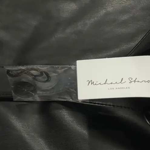 Michael Stars NWT Babe Black Vegan Faux Leather Shacket Size Large