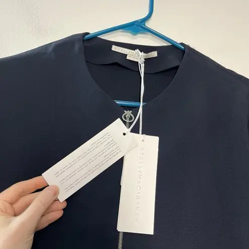 Stella McCartney NWT Navy Blue Arlesa Quarter Zip Blouse Size 42