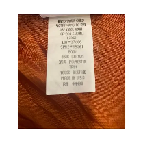 Vintage Backroad Blues Tapestry Cabin Scene Vest USA Made Large Winter Christmas Blue