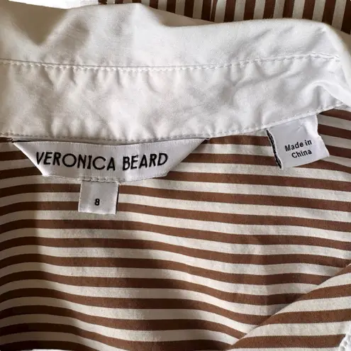 Veronica Beard - Marisol Shirt in Deep Ochre/White Sz 8