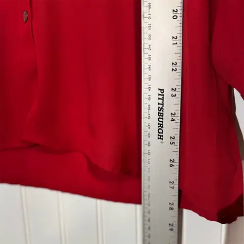 Willow Ridge Red Ruffle Front Blouse LP Long Sleeve Button Down Retro Western Size undefined
