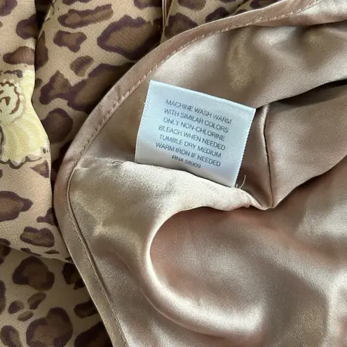 Cabernet Sleepwear Women's Size Small Leopard Paisley Maxi Night Gown VTG Brown