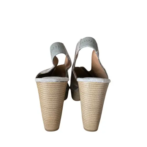 MRKT . Trey Suede Crisscross Strap High Heels Taupe Beige Size 9.5 New FLAW