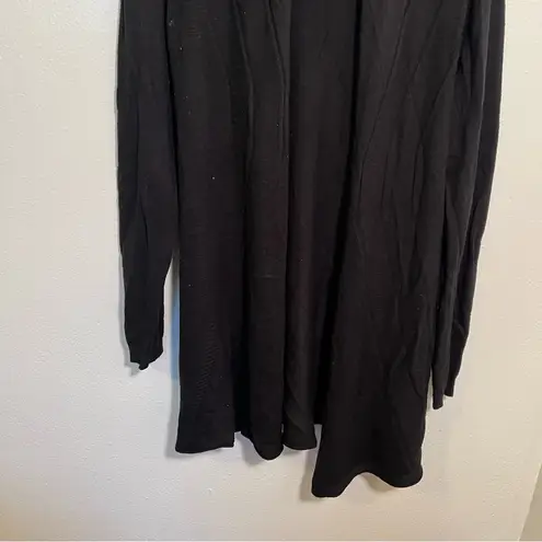 Sioni Open Front Draped Waterfall Cardigan Black Size M
