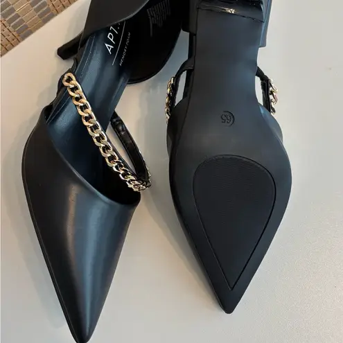 Apt. 9 NWT  Lolana black strappy pointed toe heels with rope chain detail - Image 6