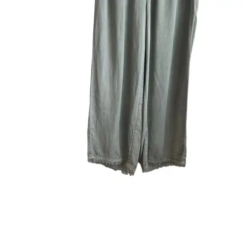 C&C California Coastal Wide Leg Pants S Green Drawstring Waist Soft Boho Beachy