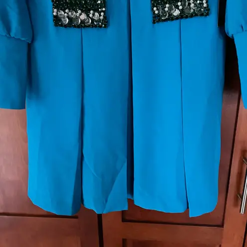 Tuckernuck Hoyt Crystal Embellished Dress Bright Blue Size Small NEW