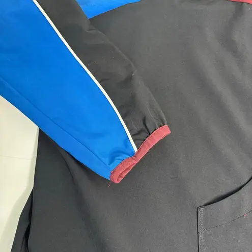 The Upside Colorblock Ash Hooded Windbreaker Jacket Full Zip 10 Black