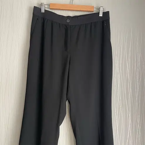 Akris Women's Wool Black Dress Pants Size 10 Straight Leg