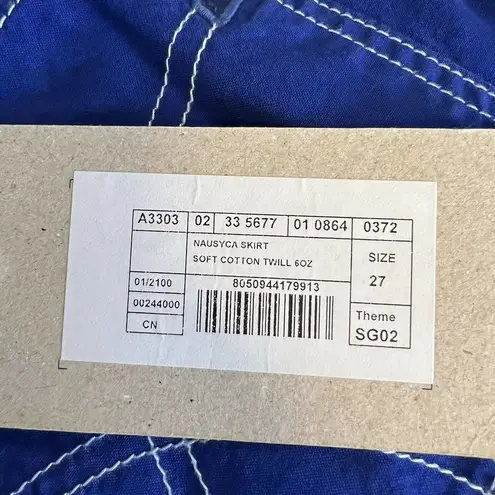 GAS Jeans Blue Nausyca Utility Belted Skirt Patches Size 27 / 4 New