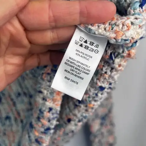 Silverflint Colorful Knit Fuzzy Soft Sweater Crewneck Pullover Size Small White