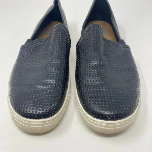 Target DV DOLCE VITA Slip On Sneakers Black Perforated  Bonded Leather Slides 8.5