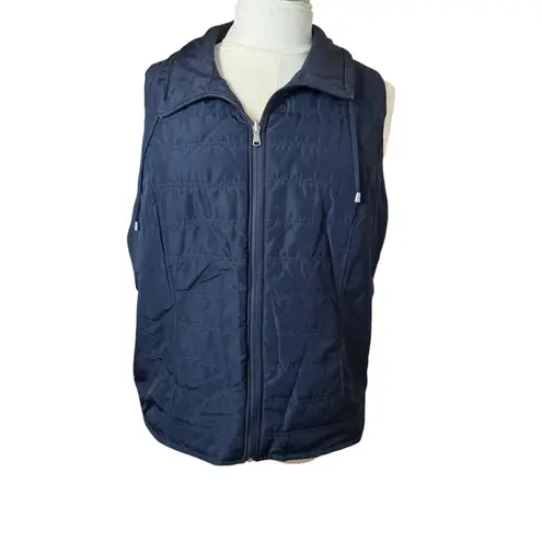 cj banks Navy White Striped Reversible Vest 2X Outdoor Nautical Coastal Classic