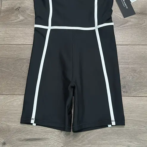 YPB Abercrombie & Fitch SculptLux High Neck Onsie Black White Size Small