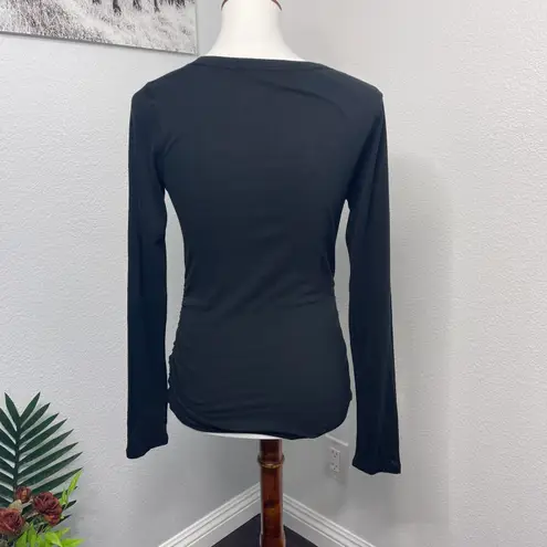 Isabel Maternity Long Sleeve Scoop Neck T Shirt Black XS