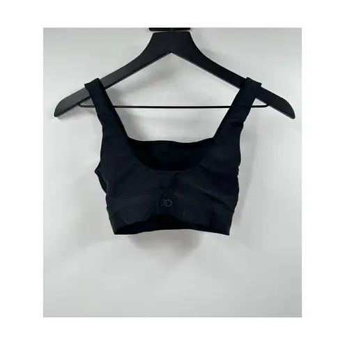 CALIA Women's Energize Medium Support Shine Sports Bra Pewter Size Small Black