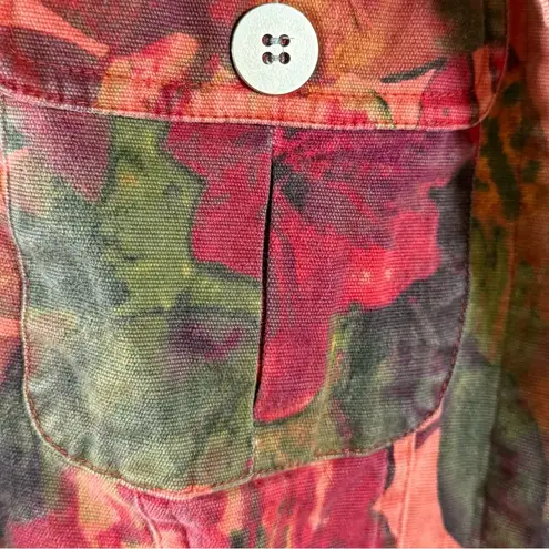 Chico's Chico’s Floral Denim Jacket Boho Western Y2K Vintage Utility Streetwear Grunge