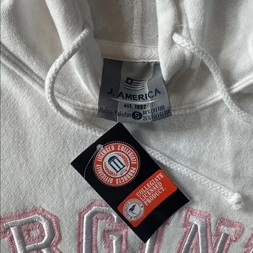 J. America Women’s Virginia Tech White College Hoodie Embroidered Size S NEW