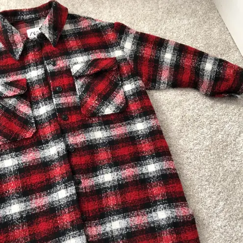 ZARA flannel plaid jacket coat, size medium