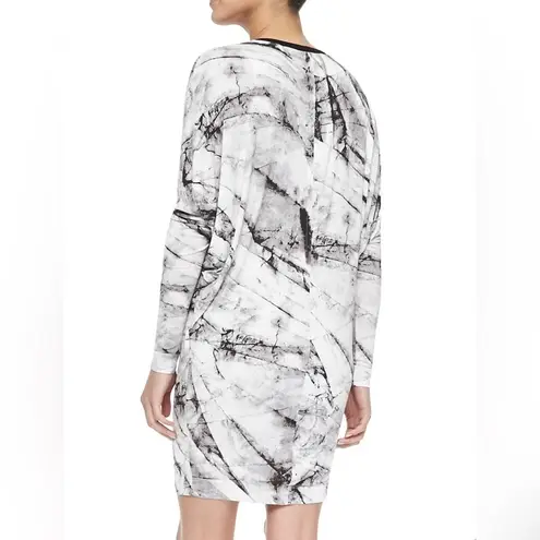 Helmut Lang 
Terrene Long-Sleeve Marble-Print Dress