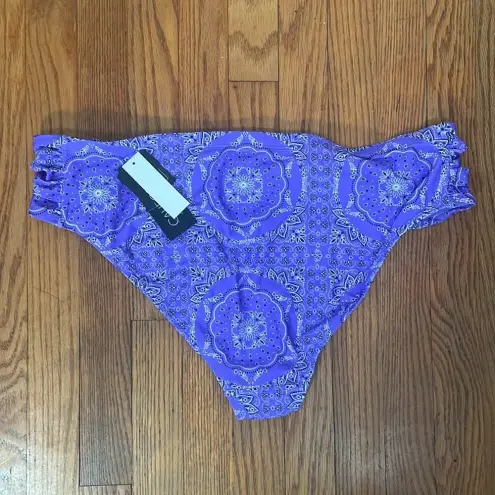 California Waves  PURPLE PRINT Flowery Flow Bikini Swim Bottom  US‎ 2 (20/22) NWT