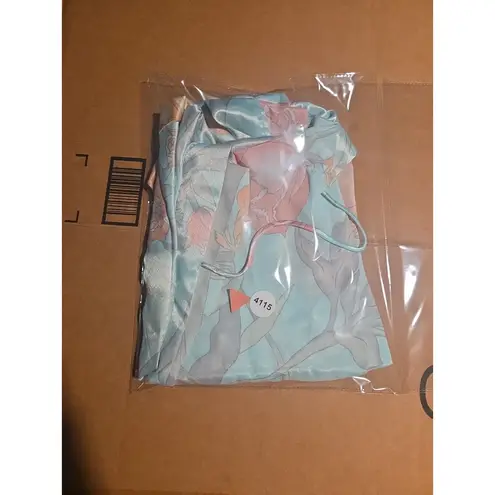 LA Intimates Women's Large Floral Kimono, Blue Robe, Romantic Garden Flowers Size undefined