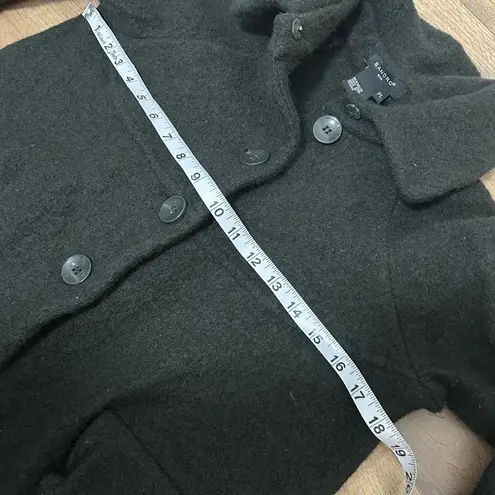 Sandro  Black Pea Coat with Button Detail