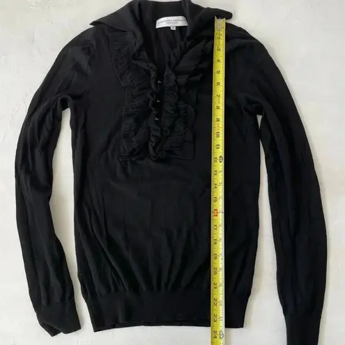 Carolina Herrera Vintage Ruffle Chest Sweater Size S