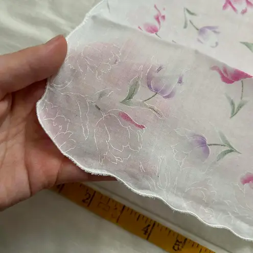 Pink floral print scalloped edge bandana 0793