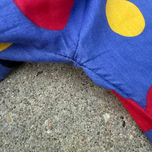 Vintage handmade blue Polkadot clown suit with pom detail on front MEDIUM?