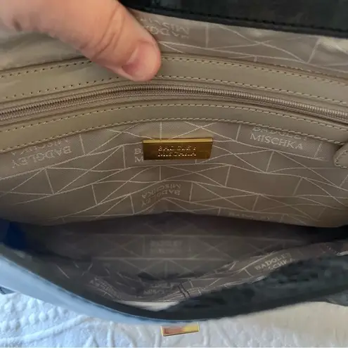 Badgley Mischka Black Genuine Leather Studded Purse Shoulder Bag Satchel