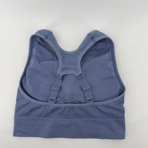 Ryka High Neck Adjustable Strap Racerback Sports Bra Blue Women M Removable Pads
