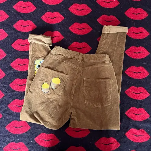 Hot Topic Disney  chip n dale brown corduroy mom jeans size 1