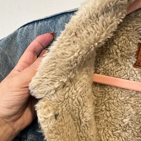 Lucky Brand  Sherpa Oversized Trucker Jacket XL Classic Minimalist  Boho Western - Image 12