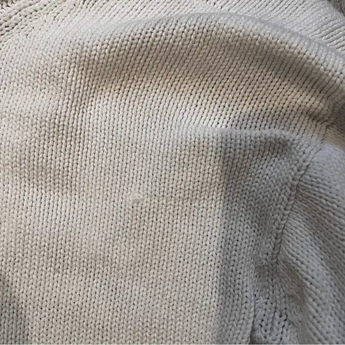 Adrienne Vittadini Vintage Active Cotton Preppy Golf Course Embroiderd Sweater