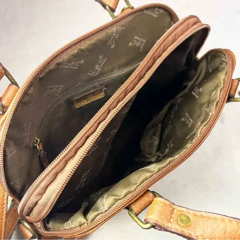 NWT b.o.c. Brown Faux Leather Crossbody Bag Top Handle Handbag w/ Zipper Pockets Tan