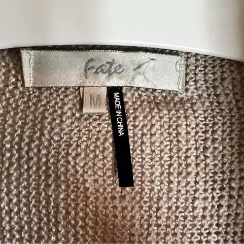 Fate Cream and Gray Boho Long Cardigan Wrap Art Deco Wool Blend Size Med