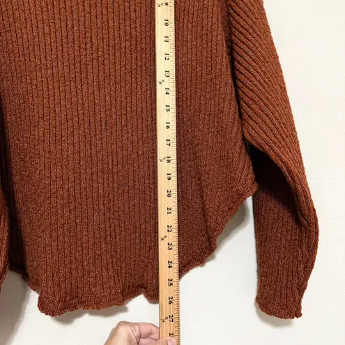Free People  Beach Turtleneck Sweater OB1207478 Brown Rust Open Back Size Small - Image 7