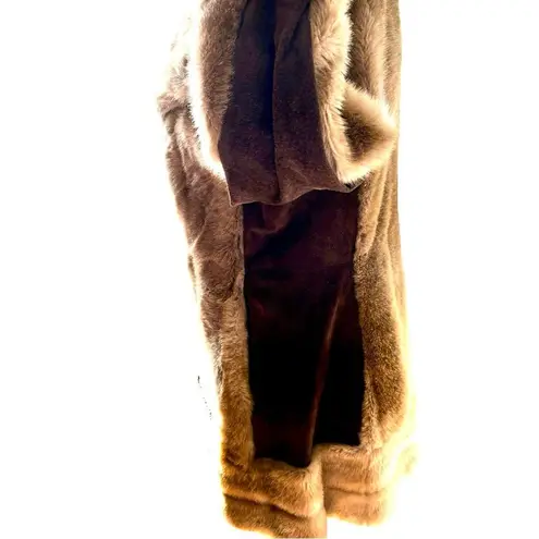 Tissavel Faux Fur Suede Jacket | Vintage | Bohemian, Fully Lined | Fits like Med Brown