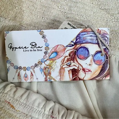 Floral Paisley Boho Ankle Length Crepe Overlay Hippie Boho Skirt by Gypsy Blu Size M