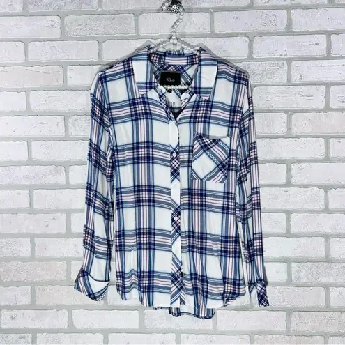 Rails Hunter Pink and Blue Plaid Button Down Long Sleeve Shirt Size XS