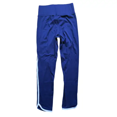 Bandier All Access Full Length Leggings XS Curved Hem Navy Blue White Stripe Gym