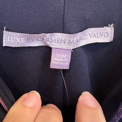 Carmen Marc Valvo Maxi Dress Watercolor Bohemian Sparkle Bead Plus Size 1X NWT